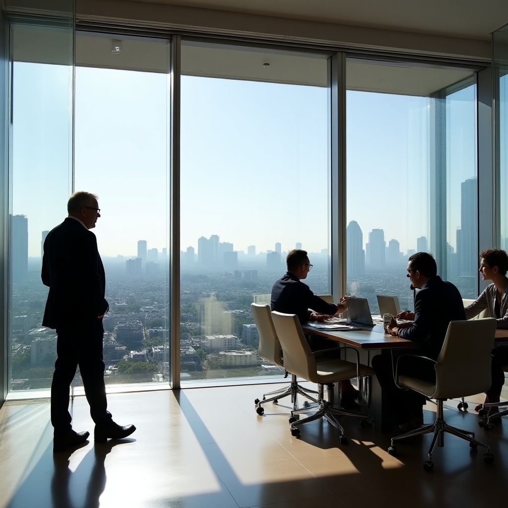 Oficinas modernas de FinancePro en Buenos Aires